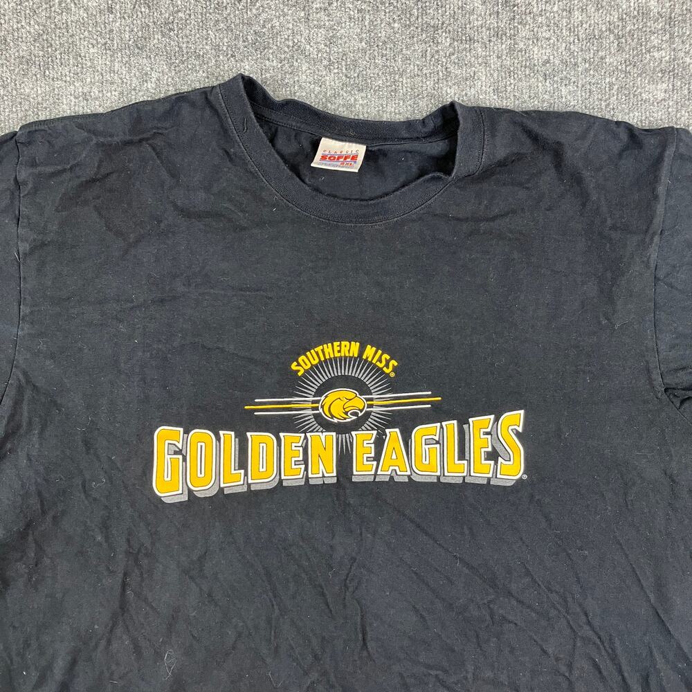 Soffe T-Shirt‎ Mens 2XL Black Southern Miss Golden Eagles College Sports Tee